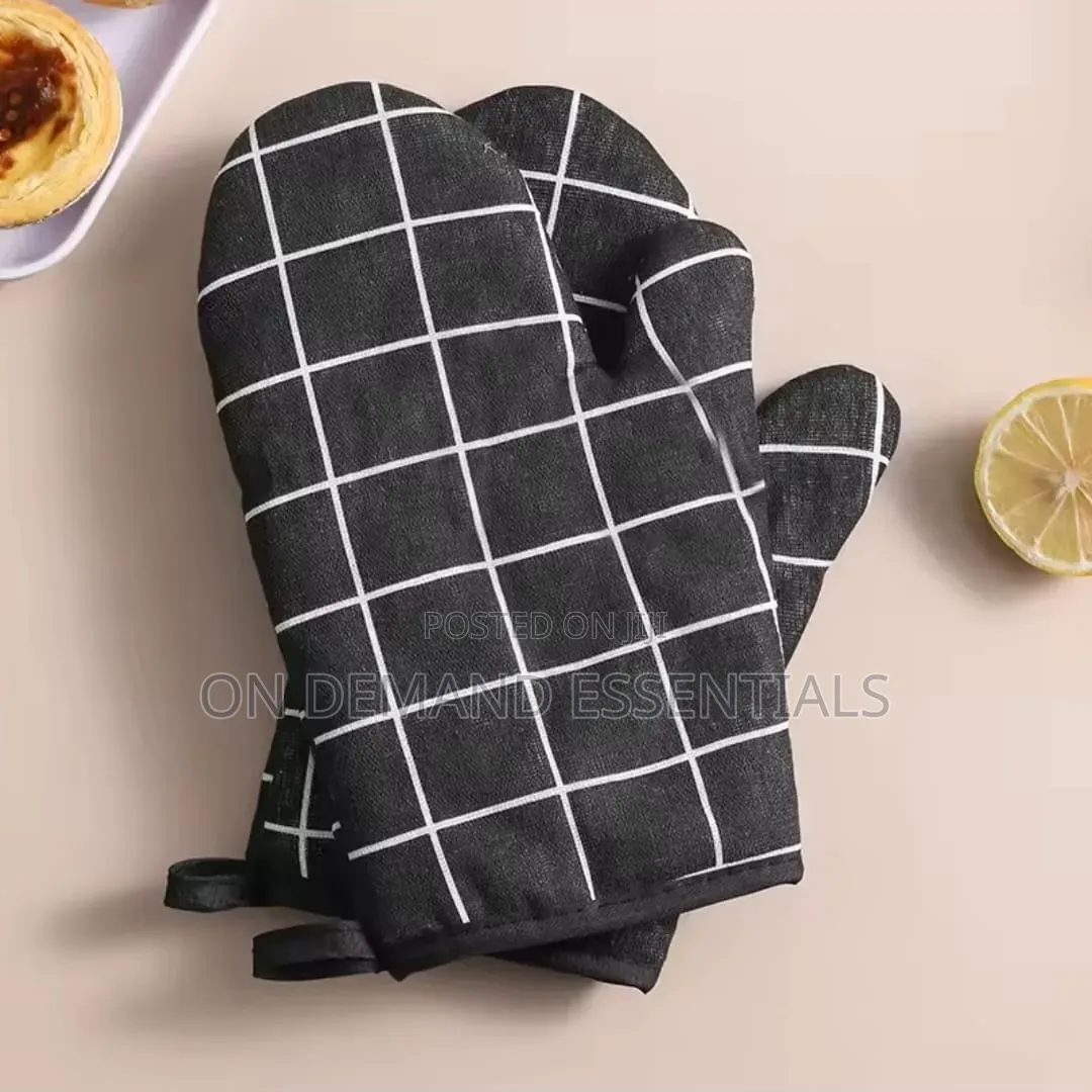 2pcs Cotton Linen Oven Gloves