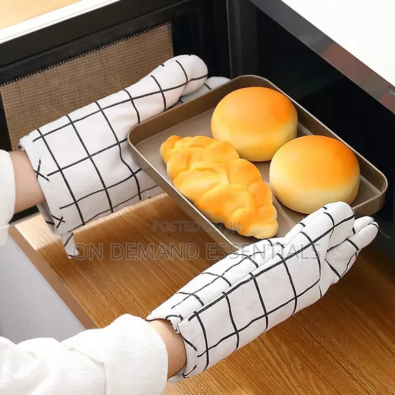 2pcs Cotton Linen Oven Gloves