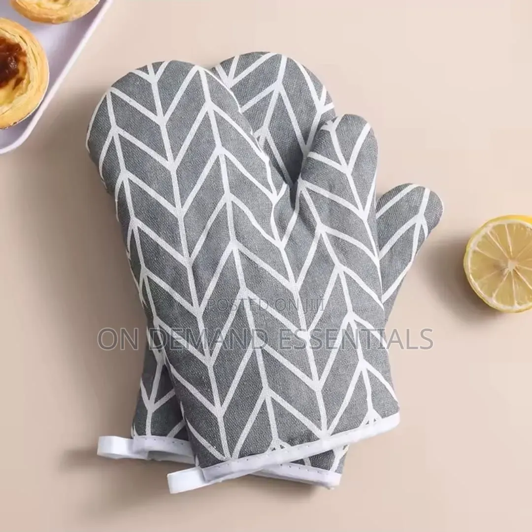 2pcs Cotton Linen Oven Gloves
