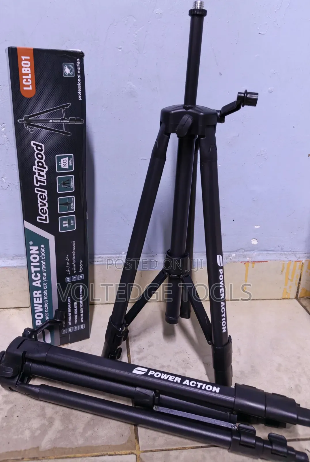 Power Action Laser Level Tripod Stand - 1.2M Adjustable
