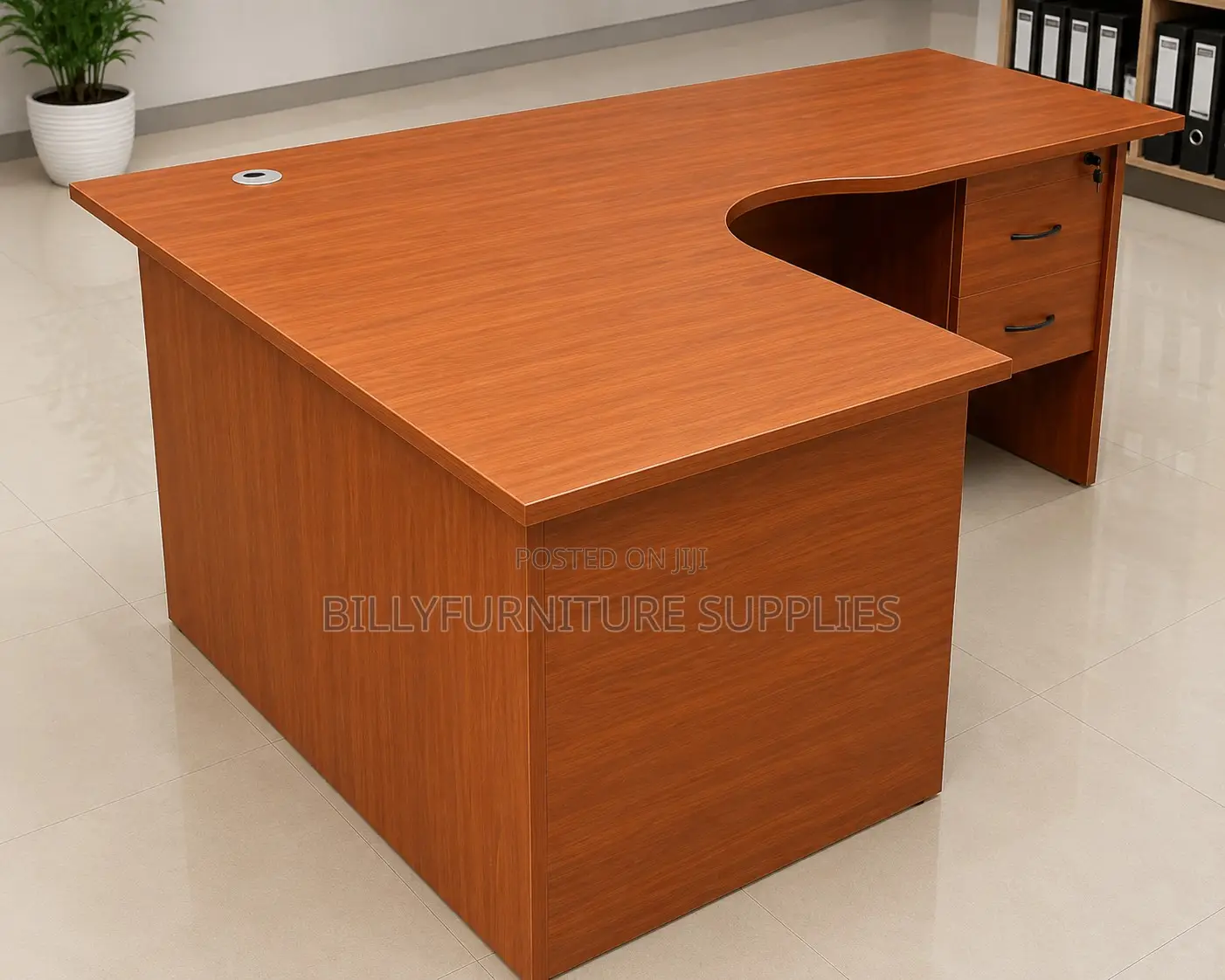 L-Shaped Cherry Office Desk 1.2m × 1.4m