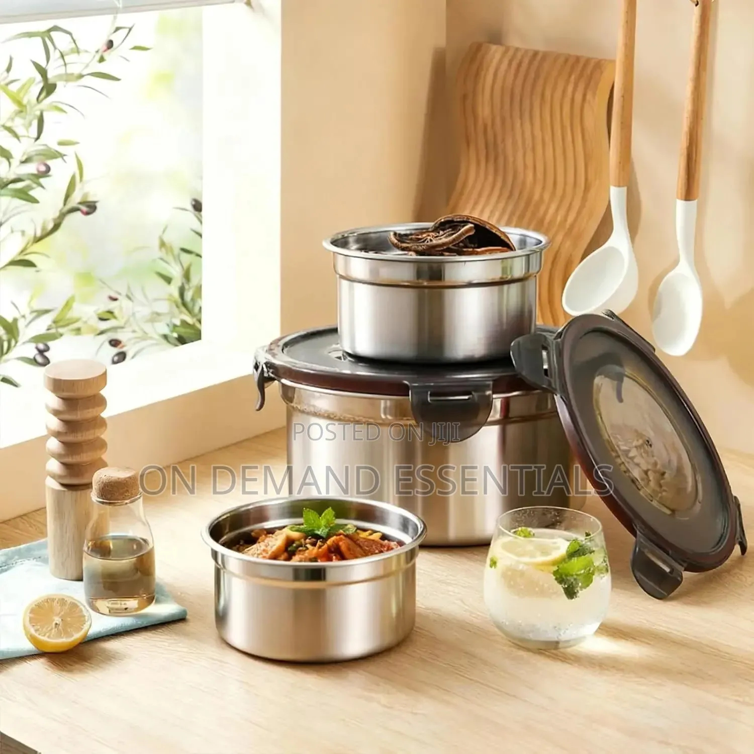 3 PCS Stainless Steel Lunch Box SetLeakproof