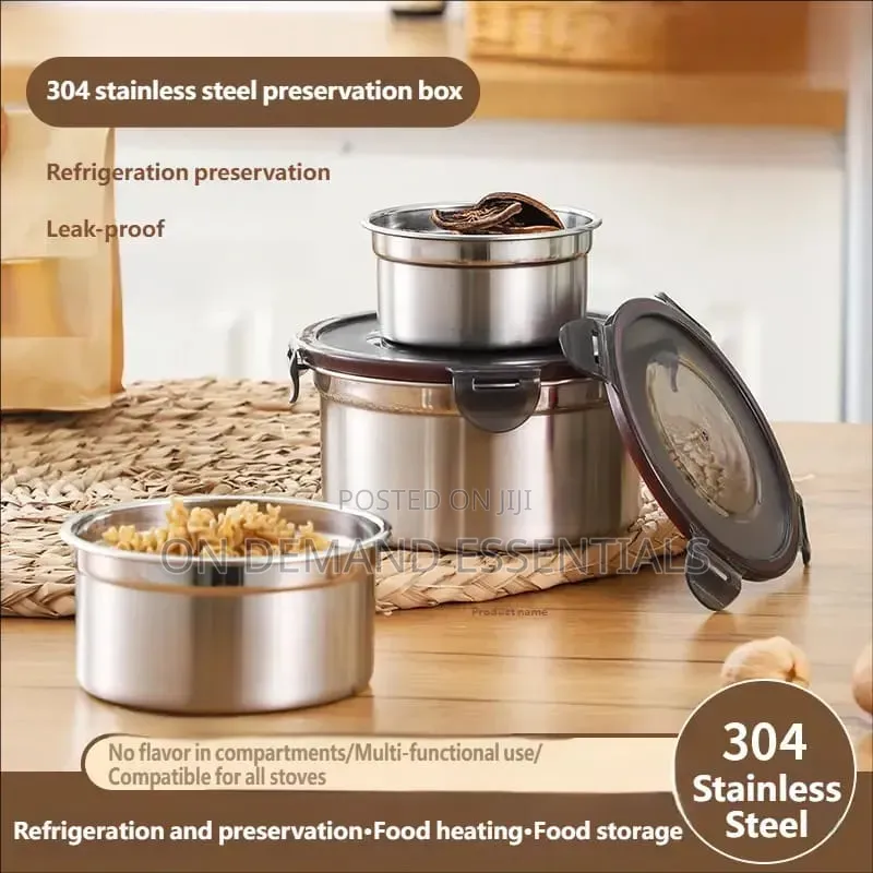 3 PCS Stainless Steel Lunch Box SetLeakproof