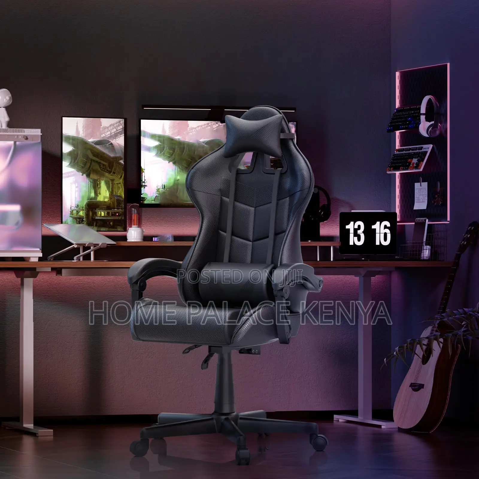Gaming Chair; Modern High Back Leather Gaming Recliner Chair
