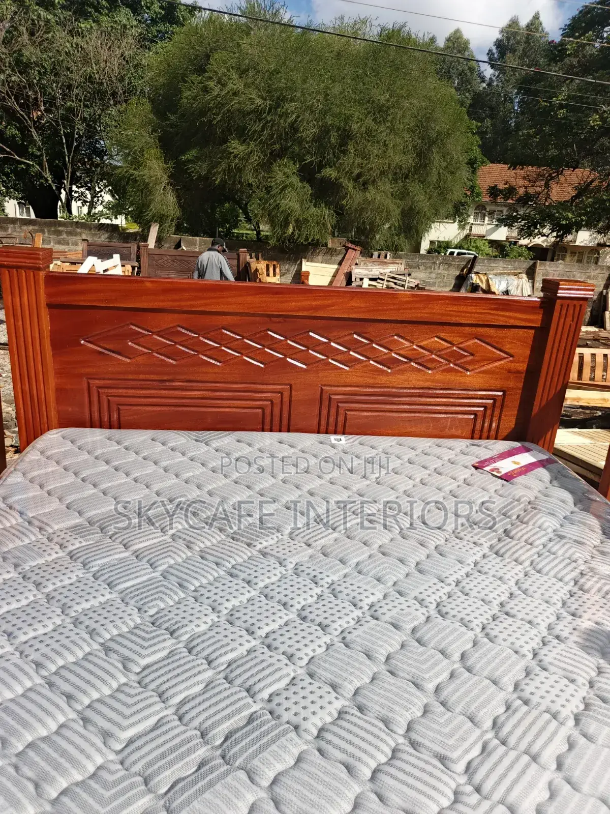 Mahogany King Size With Spring Mattress