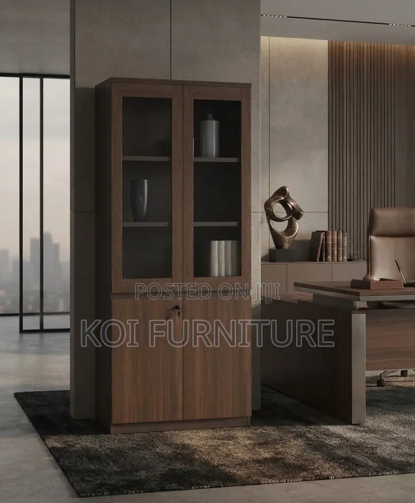 Office Cabinet; Two Doors Wooden Cabinet With Shelves