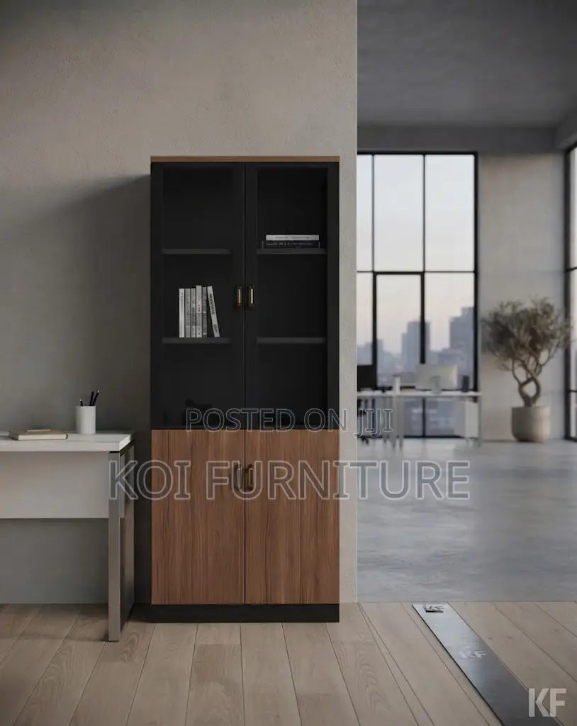 Office Cabinet; Two Doors Wooden Cabinet With Shelves