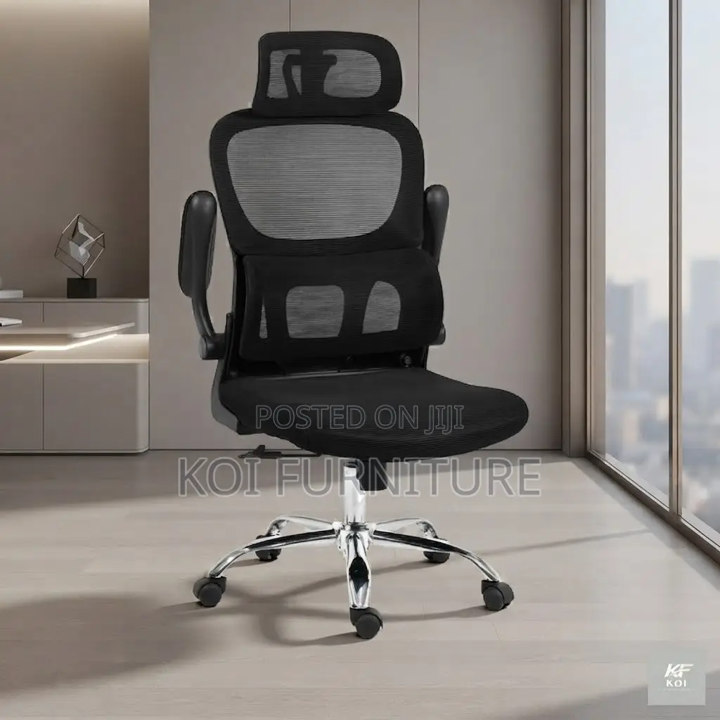 Office Chairs; Orthopedic High Back Office Chair With Flip Up Arm