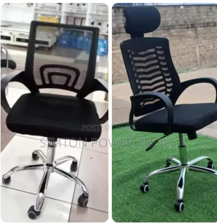 High-Back Ergonomic Secretarial Mesh Office Chair With Headrest,