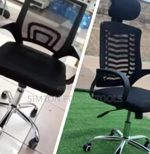 High-Back Ergonomic Secretarial Mesh Office Chair With Headrest,