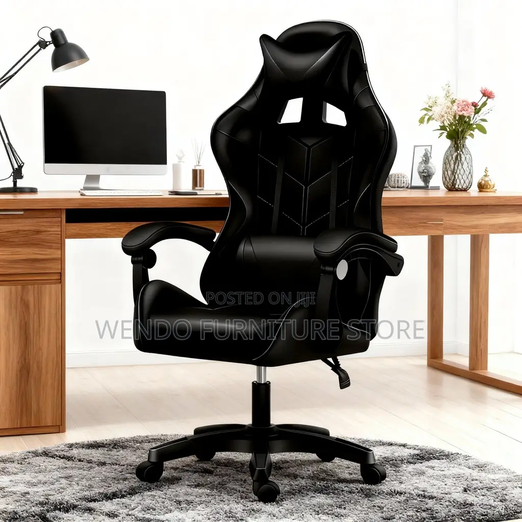 Office Chairs; Leather High Back Gaming Seat With Pillow Headrest