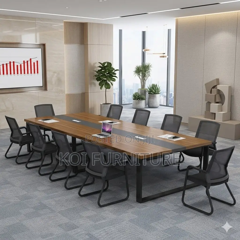 Boardroom Table; 240CM Long Wooden Polished Boardroom Table