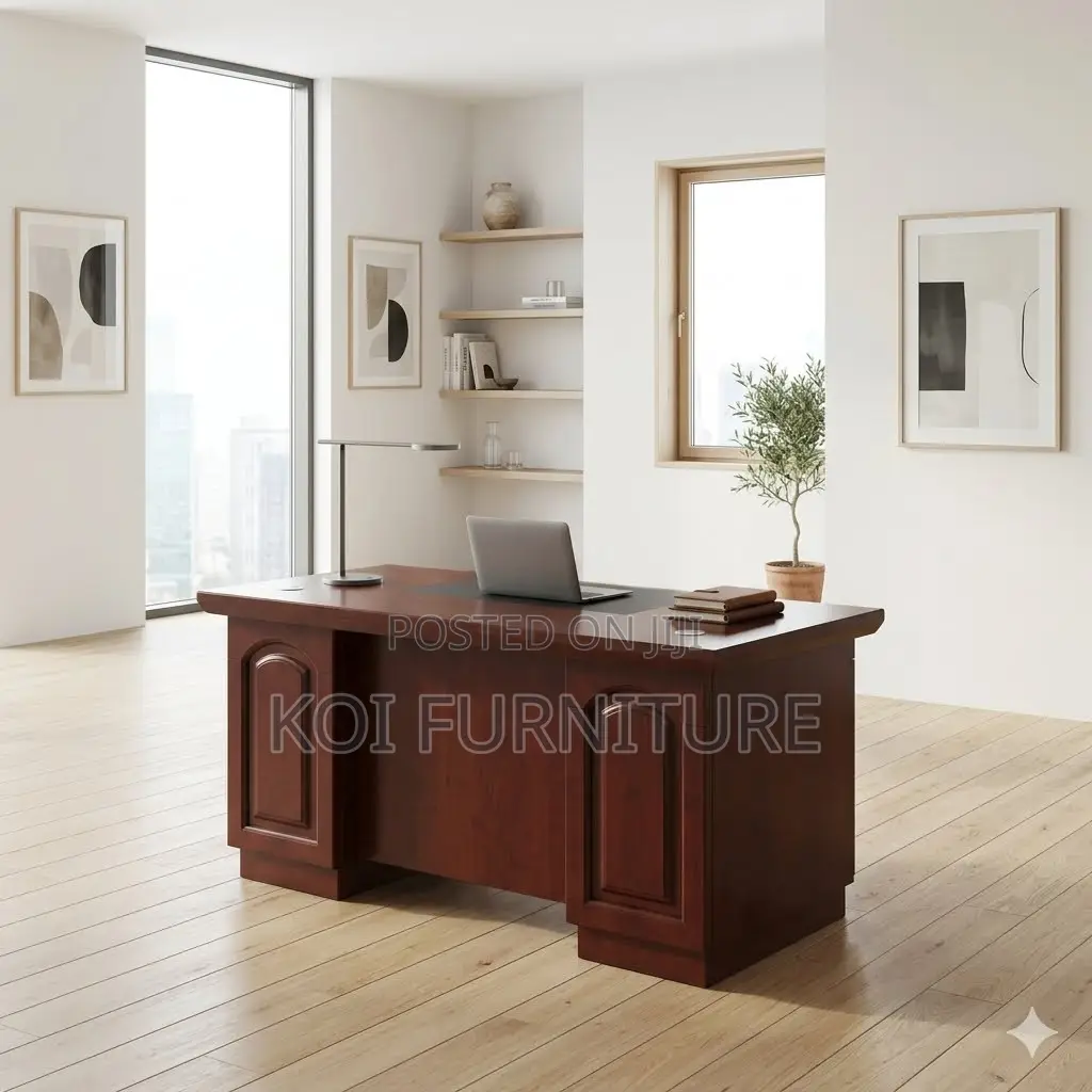 Office Desk; 1200MM Mahogany Executive Desk With Drawers