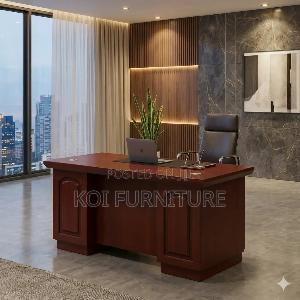 Office Desk; 1200MM Mahogany Executive Desk With Drawers