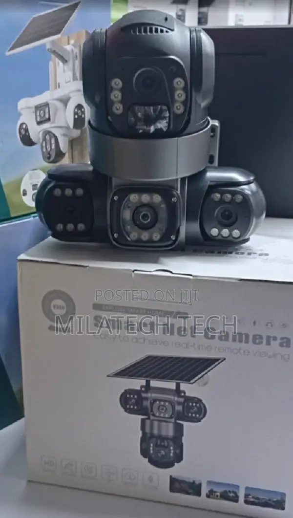 4G Solar CCTV Triple Lens Camera – 360° Pan Tilt