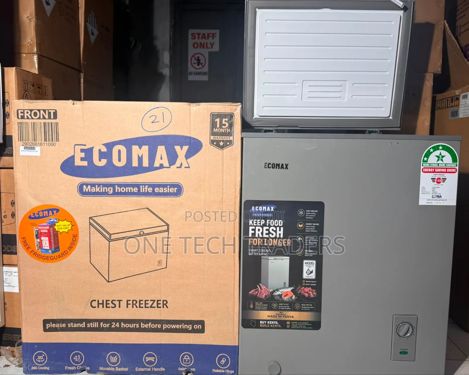 Ecomax 60L Chest Freezer 3 Star Rating-14000/-