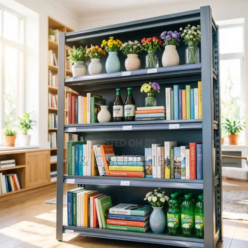 Metallic Adjustable Black Shelving Rack.