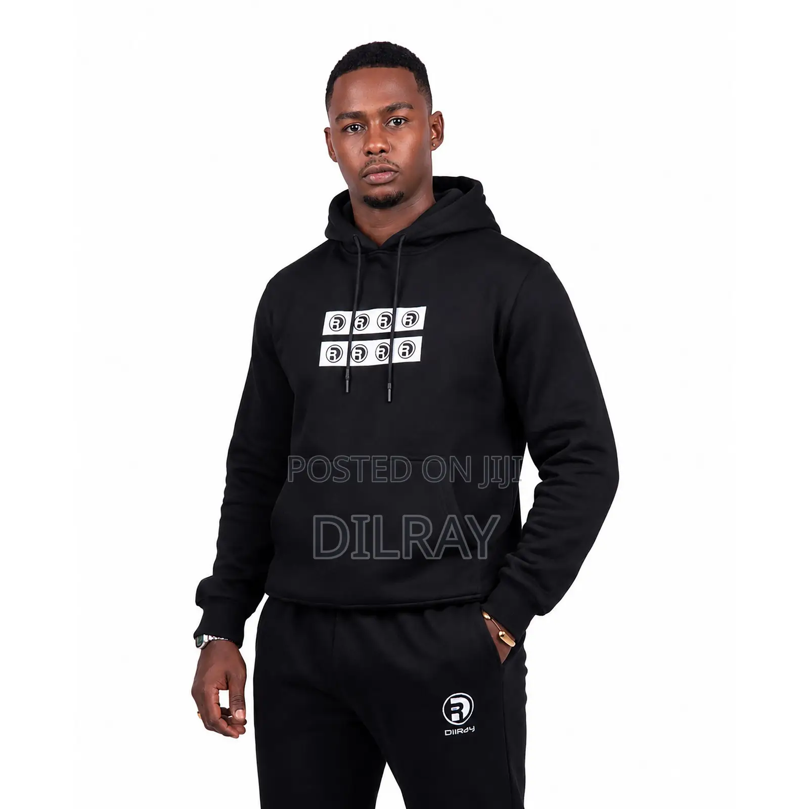 Black Striped Hoodie
