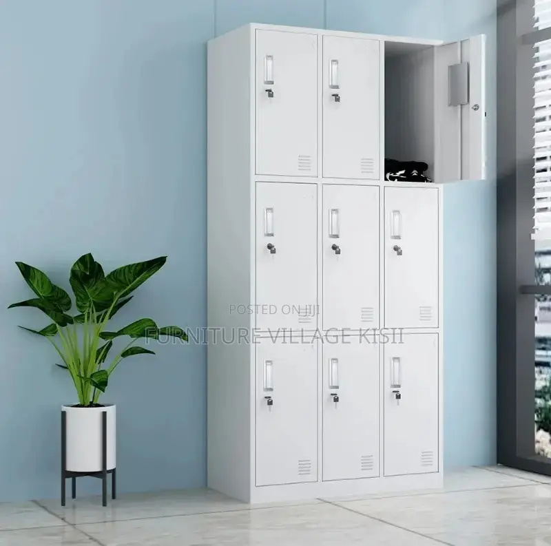 Locker; 9-Drawer Metallic Storage Cabinet