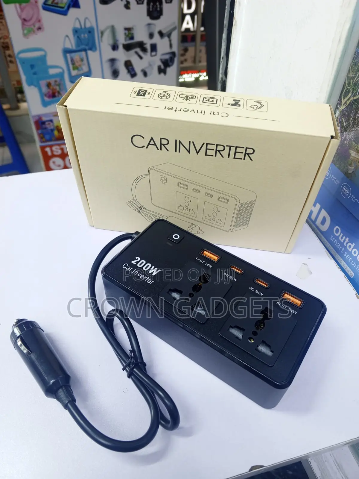 200W Car Power Converter 12V DC to AC With Fast Charging