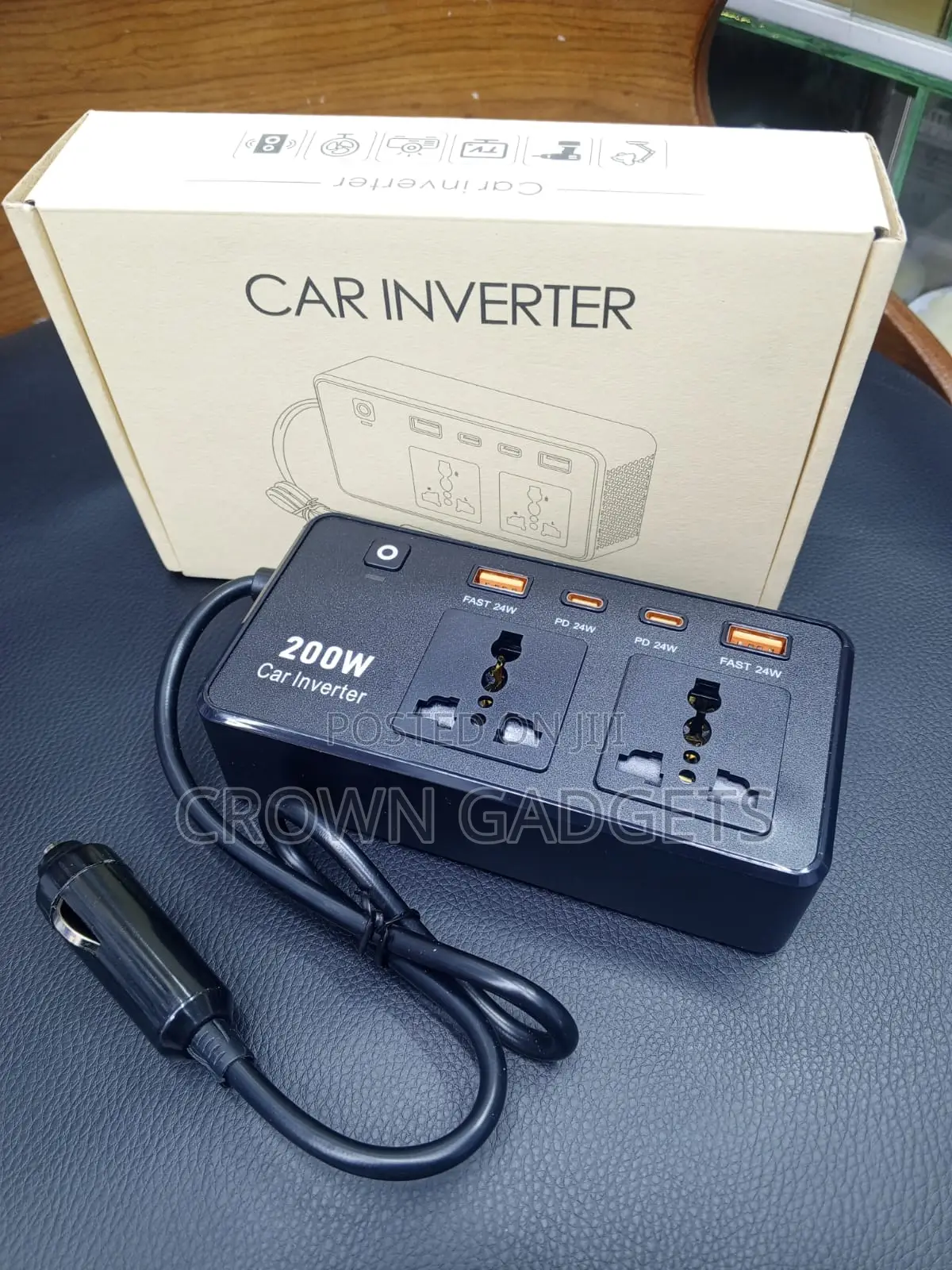 200W Car Power Converter 12V DC to AC With Fast Charging