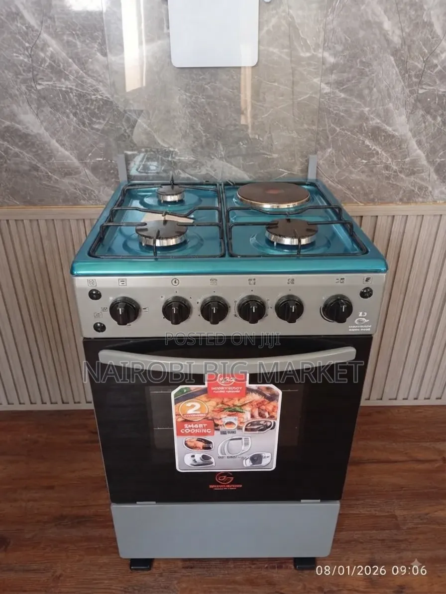 Eurochef Free Standing 3 Gas Burner +1 Electric Cooker Electric Oven