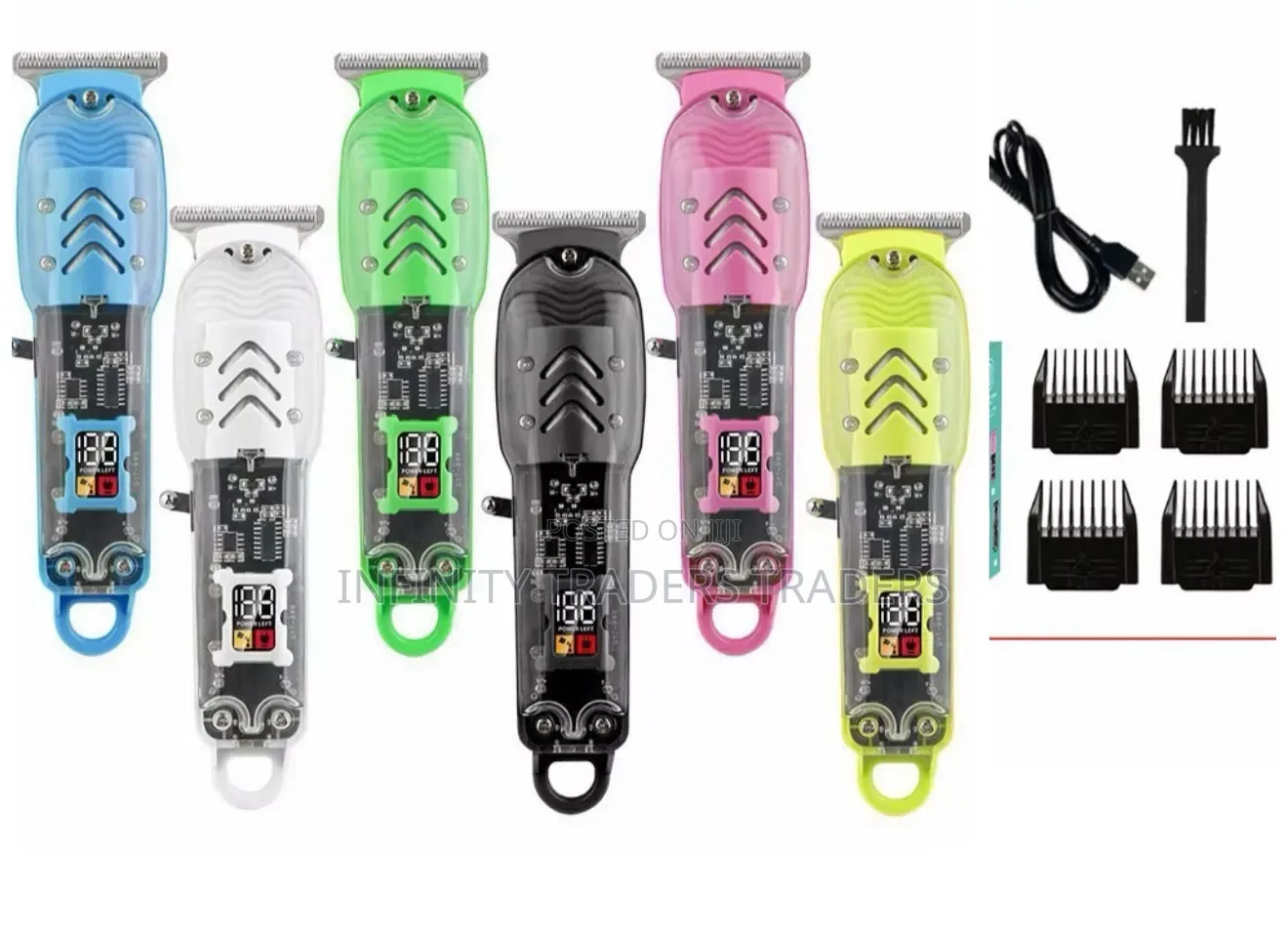 Transparent Cordless Rechargeable Hair Clipper