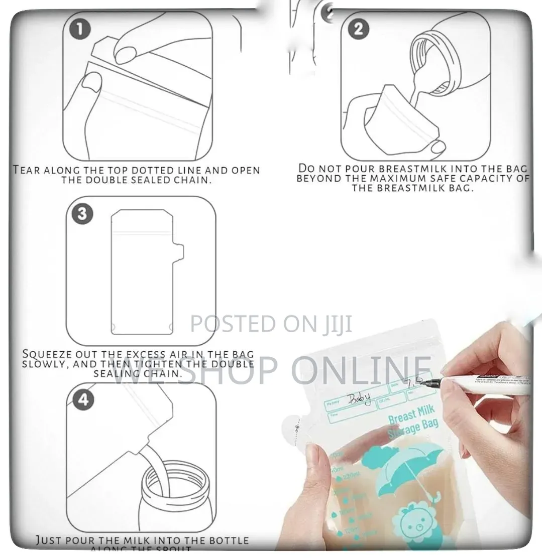 30pcs Breast Milk Freezer Bags 250ml Each