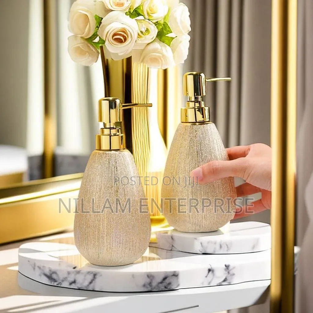 Golden Ceramic Press Bottle