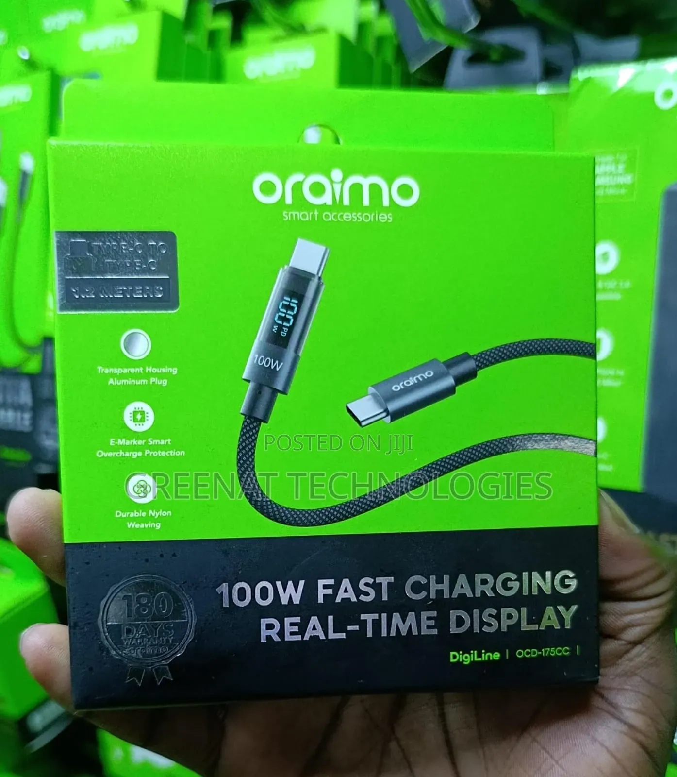 Oraimo DigiLine OCD-175CC 100W Type-C to Type-C Cable
1.2 Meters
