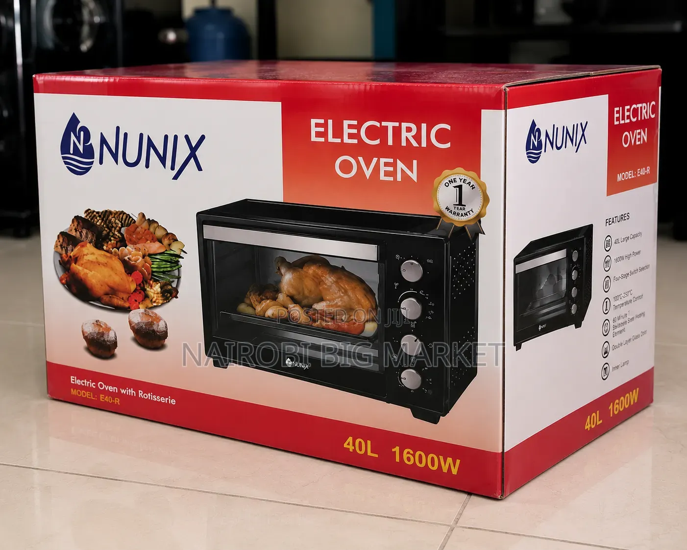 Nunix 40 Litres Electric Rotisserie Oven