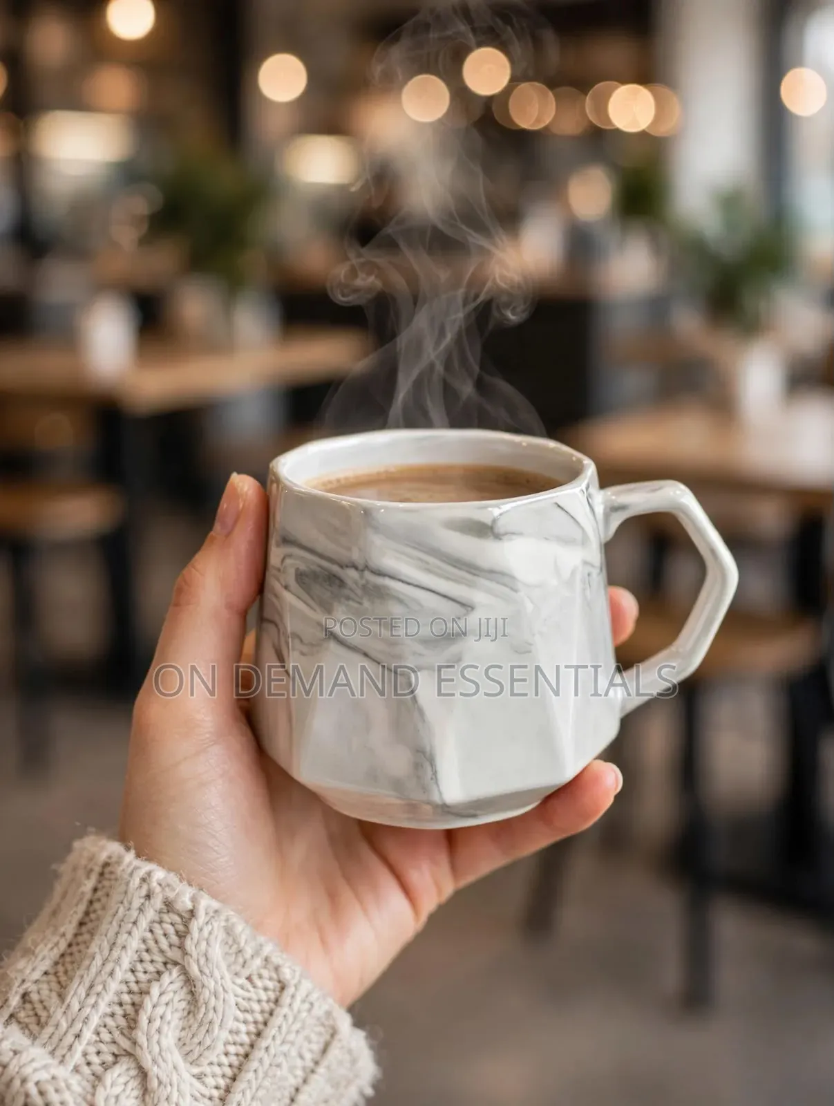Pearl Marble Octagon Mugs 
- 6pcs