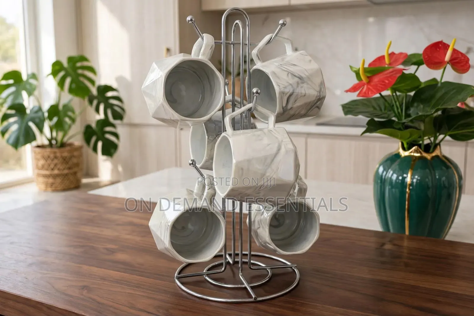 Pearl Marble Octagon Mugs 
- 6pcs