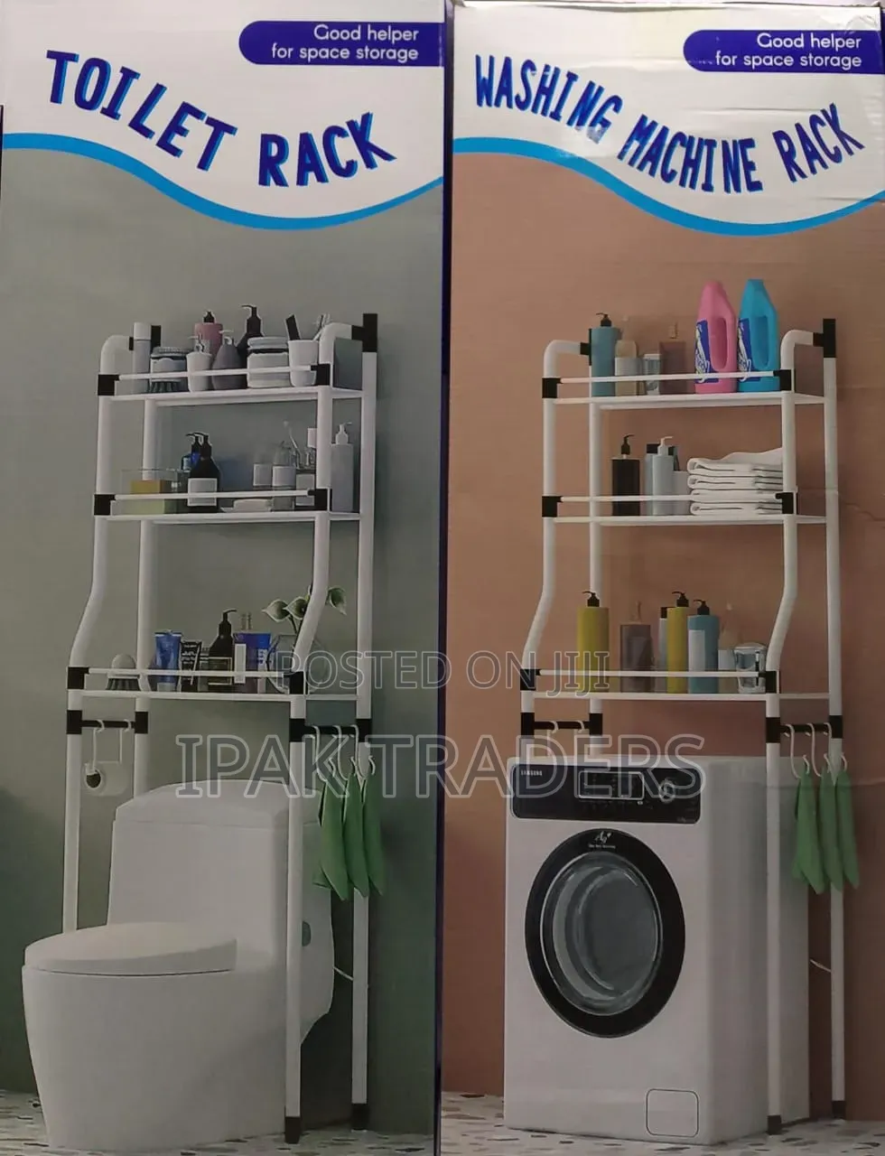Black Joints~ *Detachable Metallic 3 Layer Over the Toilet Rack