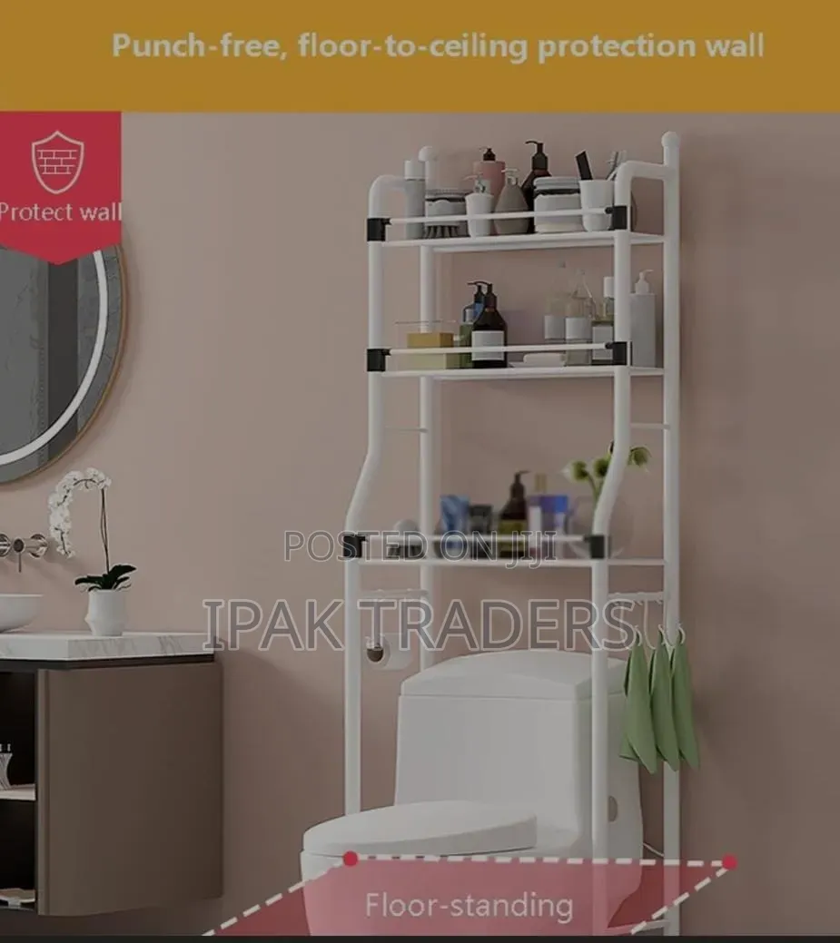 Black Joints~ *Detachable Metallic 3 Layer Over the Toilet Rack