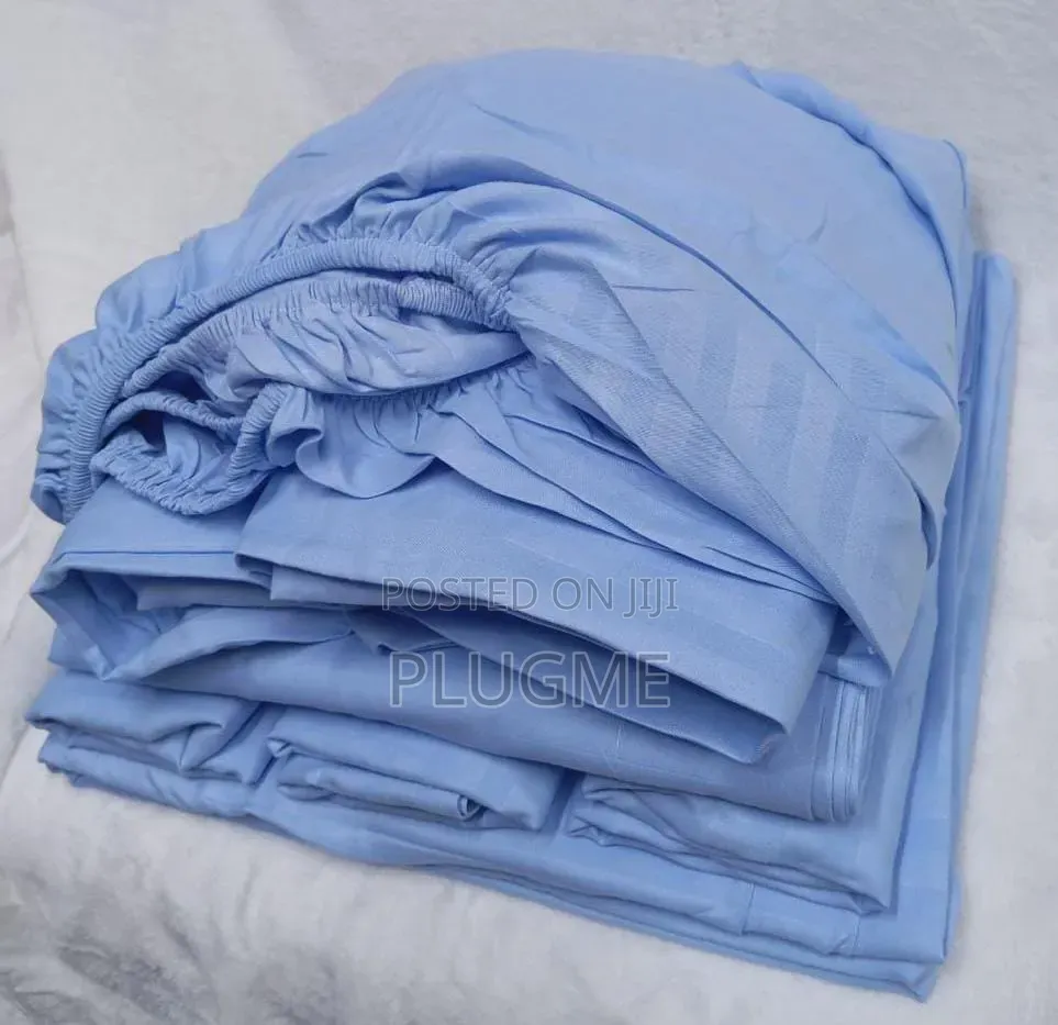 100%Cotton Plain Striped Fitted 7x8 Bedsheets Sets