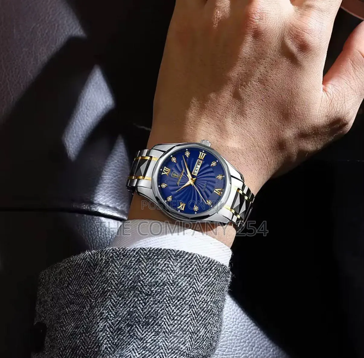 POEDAGAR GENTS WDay Date Display Water Stainless Steel Luminous Arms