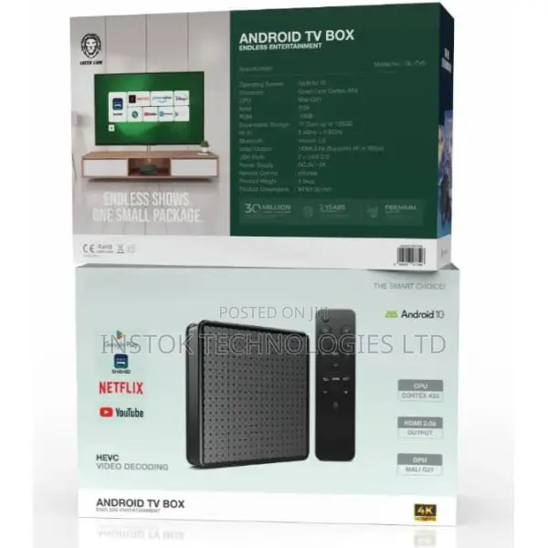 Green Lion Android TV Box With Remote Control