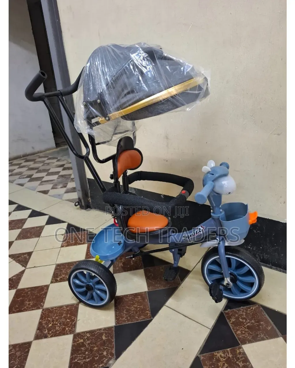 Tricycle With Canopy, Push Handle and Music