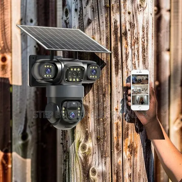 Full Color Night Vision Ultra HD 4G PTZ Triple Lens Solar Camera