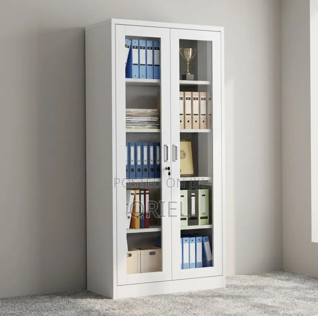 Office Cabinet ; Full 2-Door Glass Filing Office Cabinet