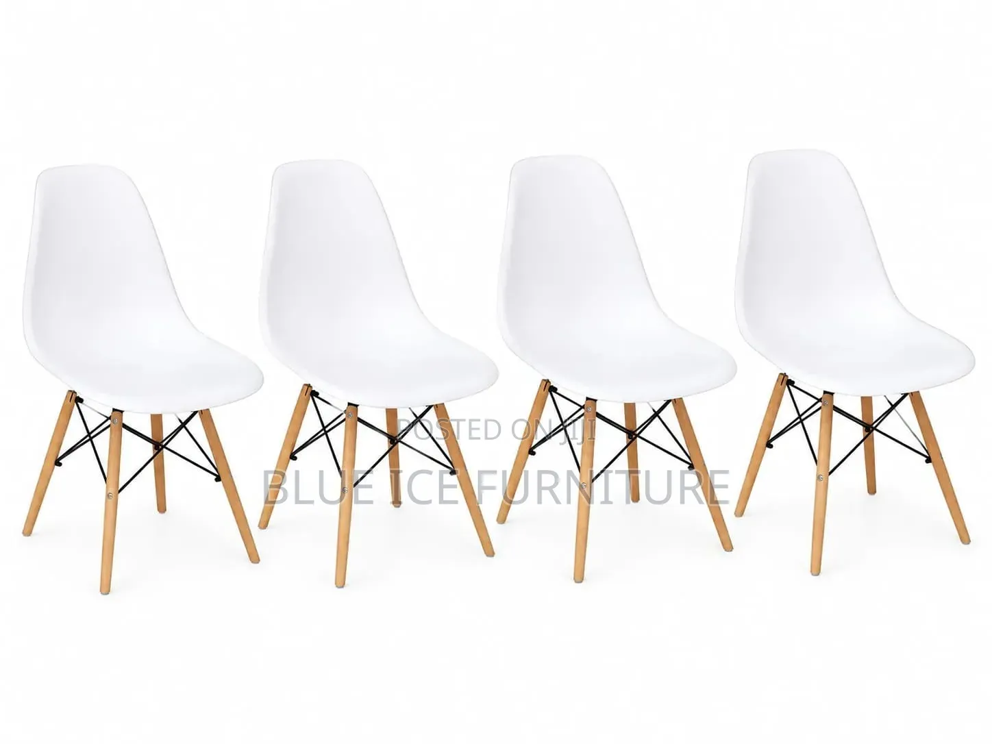 Modern White Dining Chair With Wooden Legs – Scandinavian Style