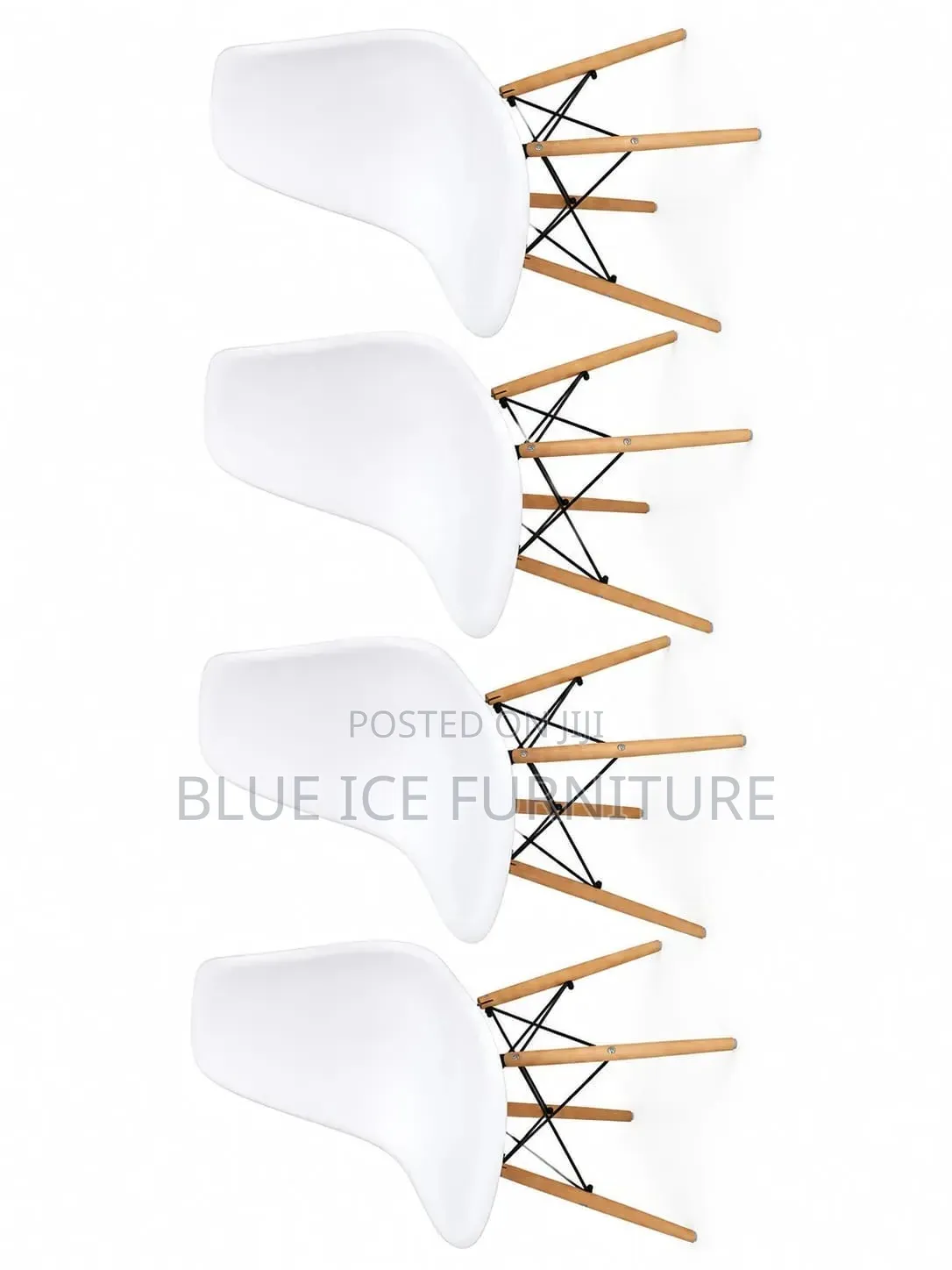 Modern White Dining Chair With Wooden Legs – Scandinavian Style