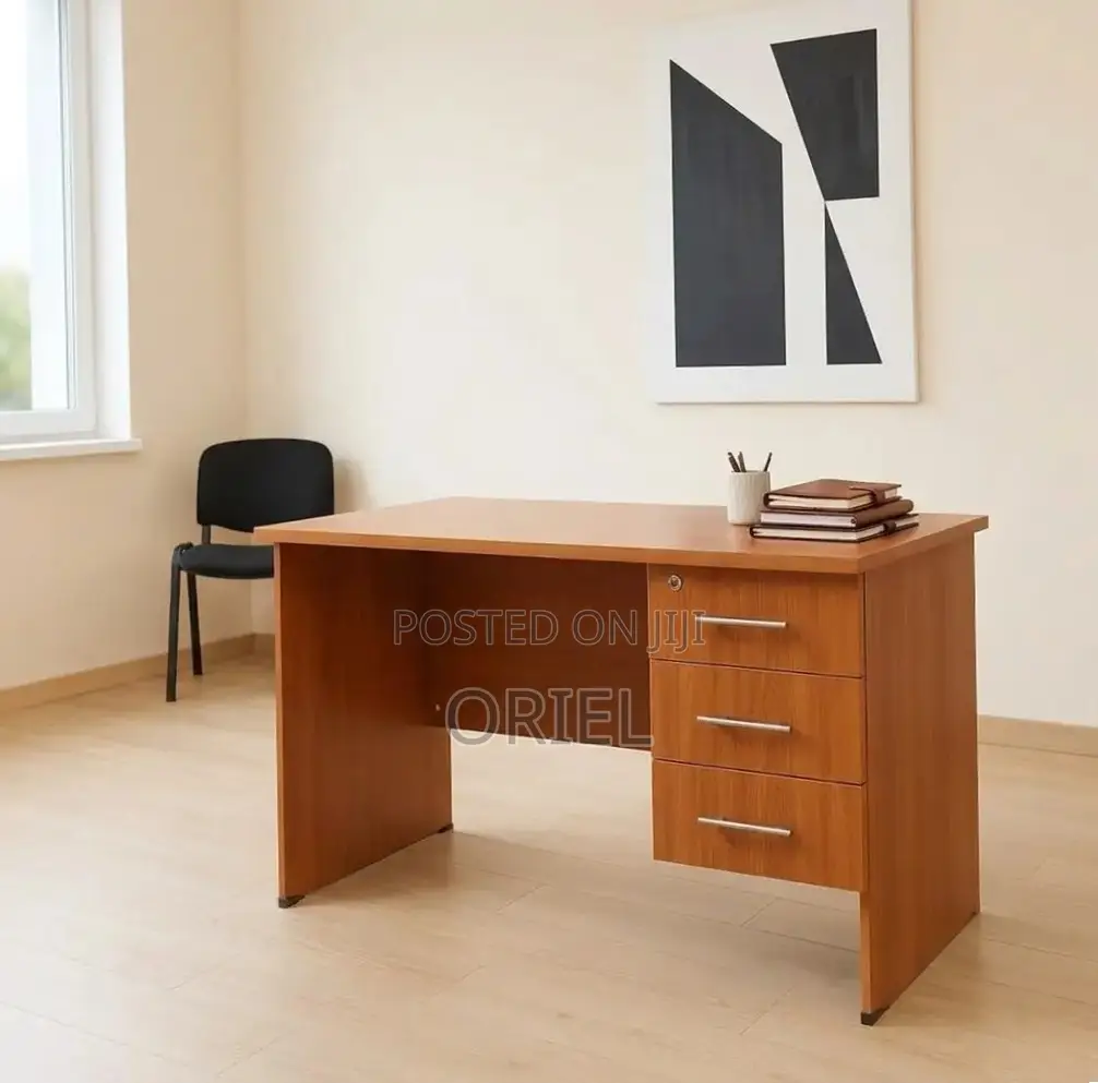 Office Desk : Wooden Study Desk With Drawers