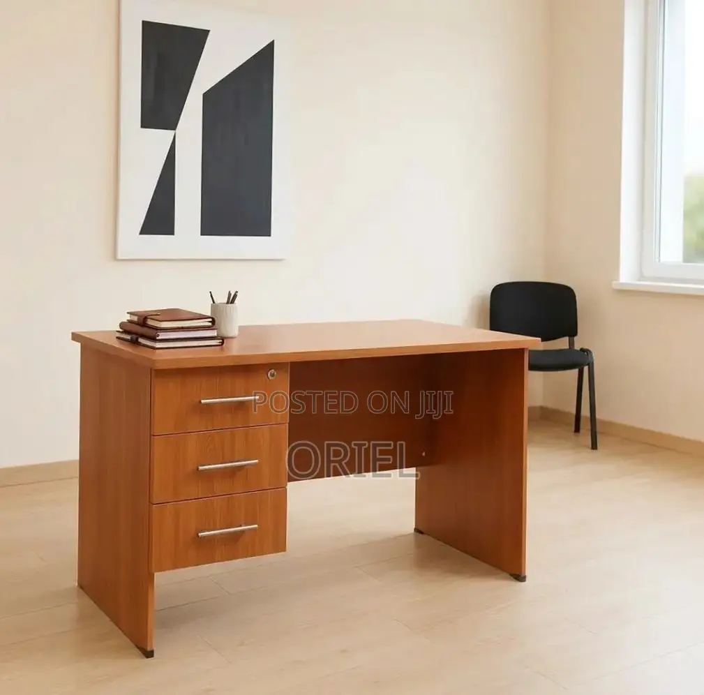 Office Desk : Wooden Study Desk With Drawers