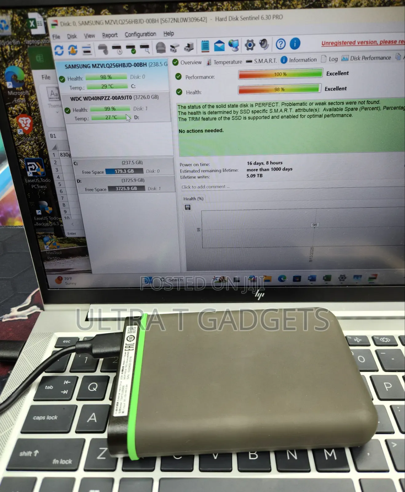 4TB Transcend External Drive – 100% Health