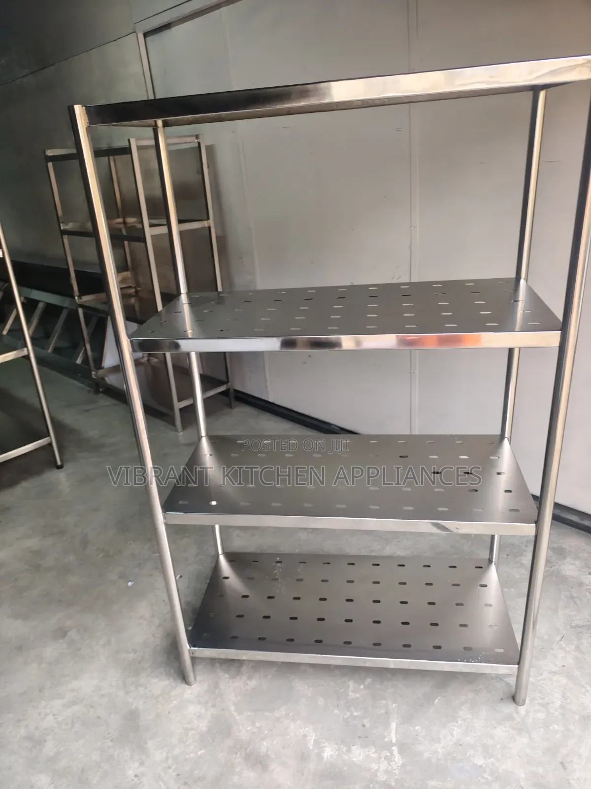4-Tier Perforated Stainless Steel Kitchen Rack