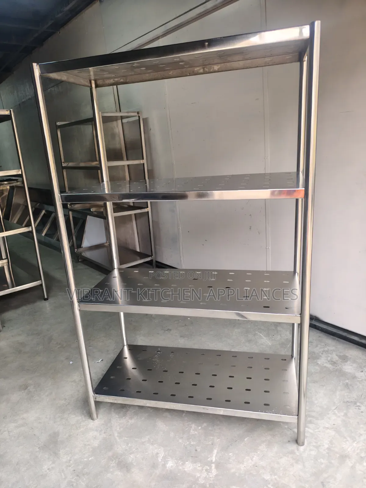 4-Tier Perforated Stainless Steel Kitchen Rack