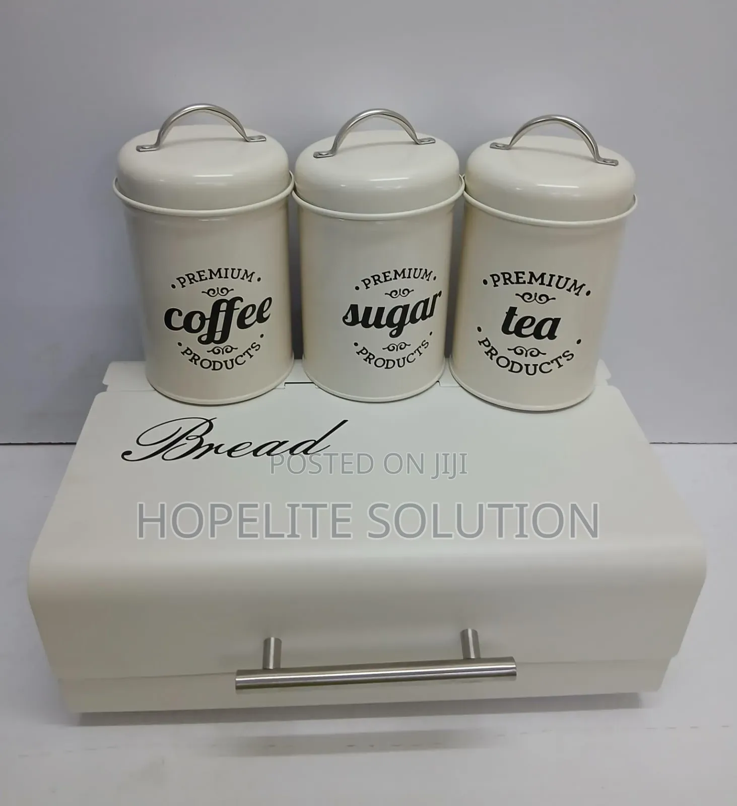 Unique and Elegant Bread Storage Bin With 3pcs Canisters