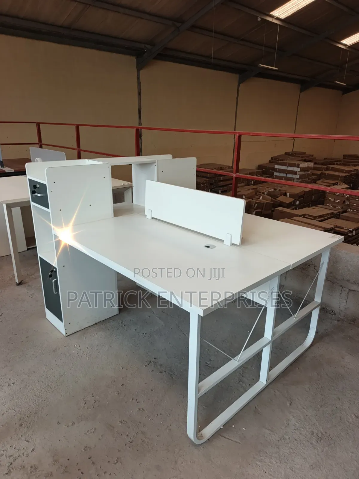 Modern White Office Workstation Two Way Imported
